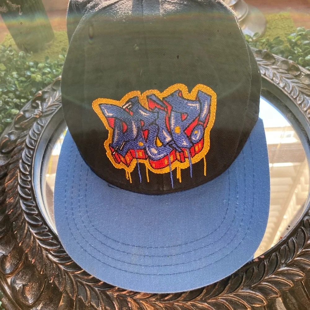 Black & Blue Graffiti Patch Snapback Hat